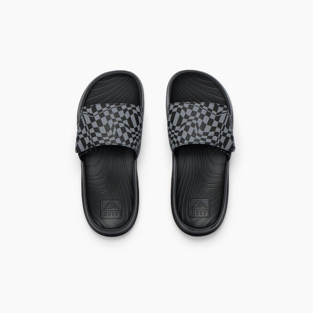 Kids Salty Slide - Black Swell Checker