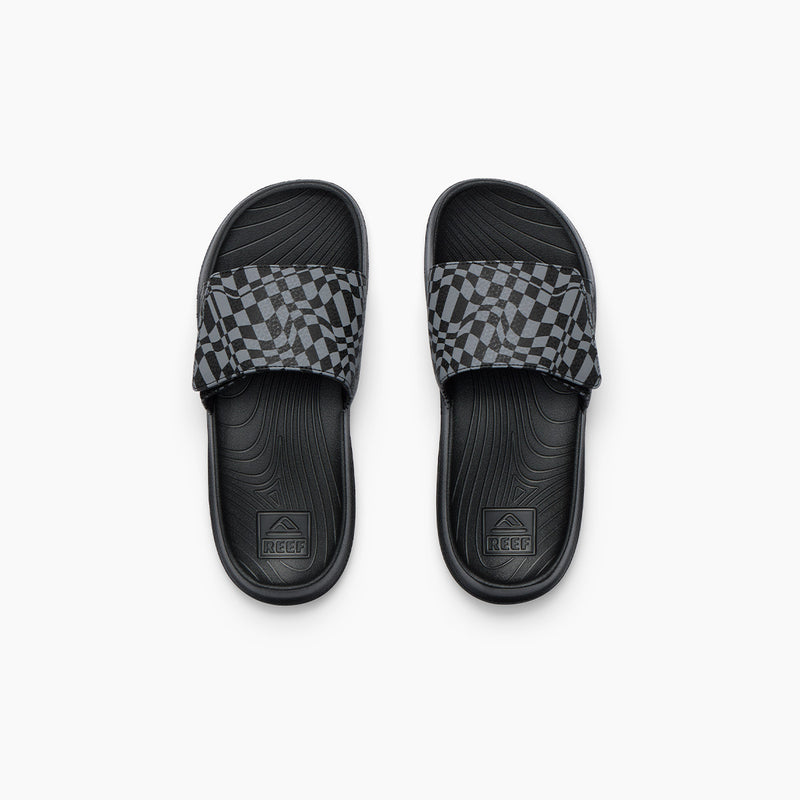 Kids Salty Slide - Black Swell Checker