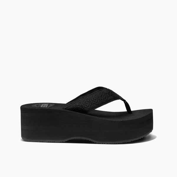 Black platform outlet flip flops