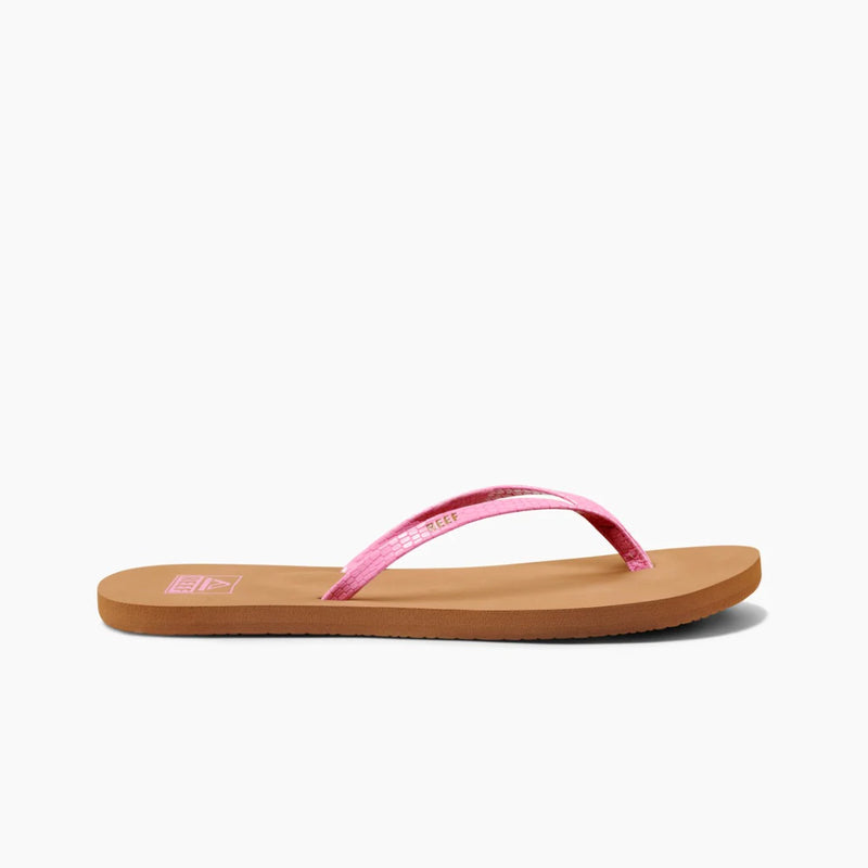 Pink reef top flip flops