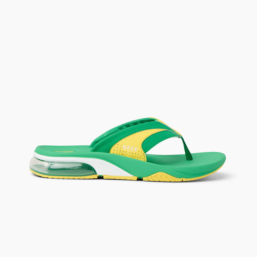 Reef UK Fanning Flip Flops - Green/Yellow