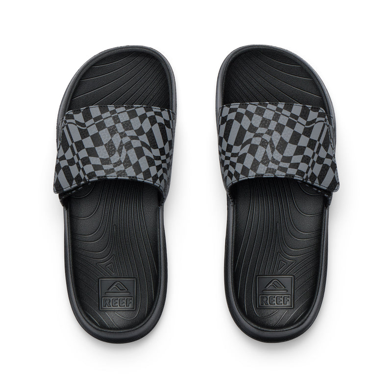 Kids Salty Slide - Black Swell Checker