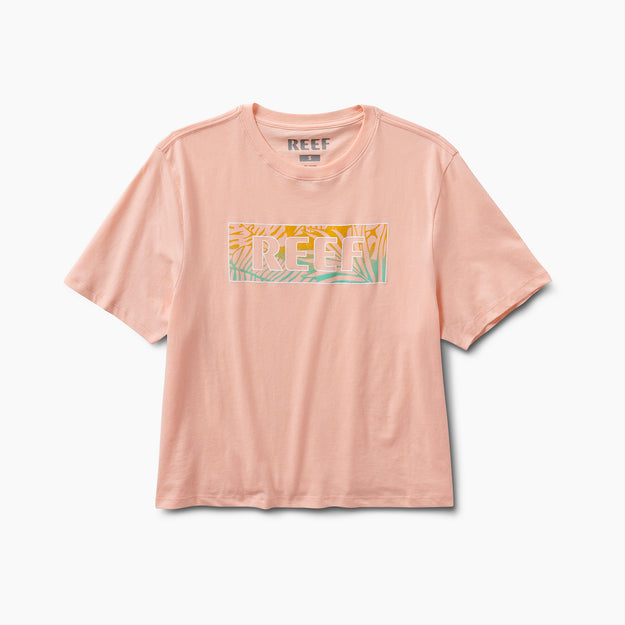 Sara Cropped Crew Tee - Peach Melba